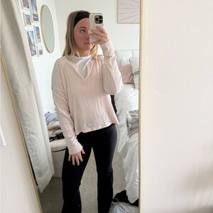 Abercrombie & Fitch Light Pink Ribbed Sweatshirt